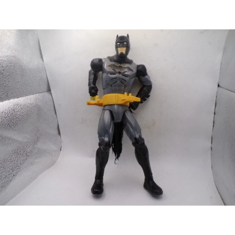 DC Comics Batman Action Figure 12 Inch Grey Black Suit Yellow Utility Belt Cape